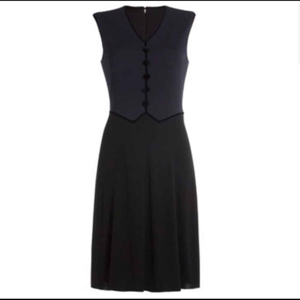 NWT✨Marc Jacobs Dress with Velvet, Sz 8,black/navy - Picture 2 of 7